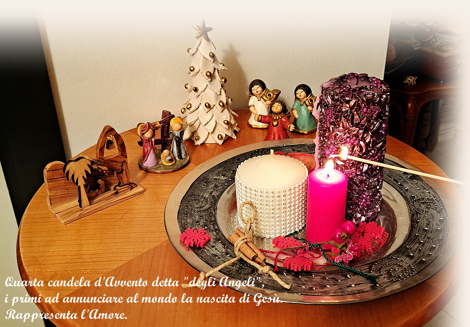 La quarta candela d'Avvento è detta "degli Angeli", i primi ad annunciare al mondo la nascita del Gesù.